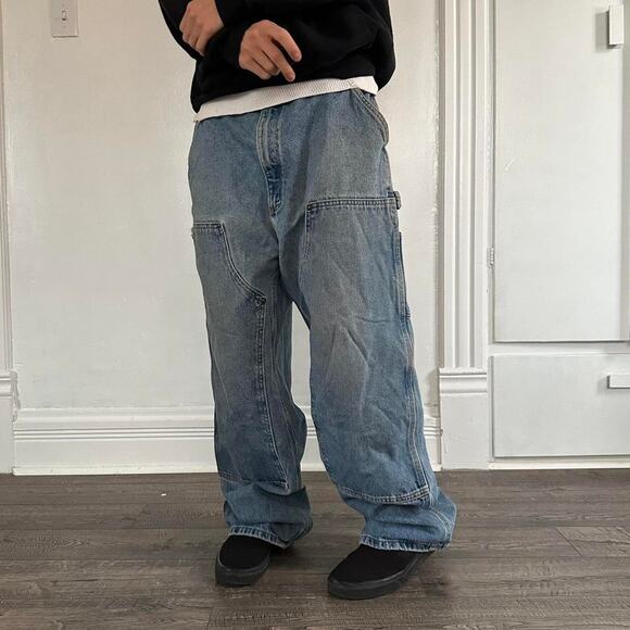 Vintage Y2K Denim Carhartt Carpenter Double Knee Baggy Pant - Picture 7 of 8